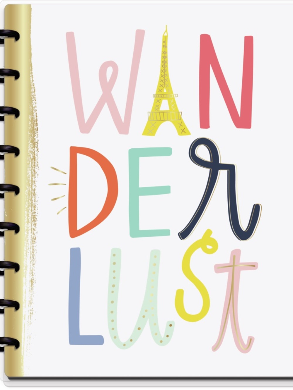 The Happy Planner Wanderlust Cover Notebook Kit with Multicolor Letter Graphics
